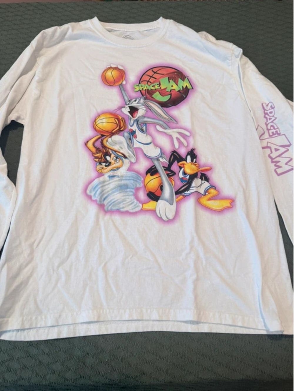 Space Jam Bugs Bunny Taz Daffy Duck Long Sleeve Shirt Large 1160